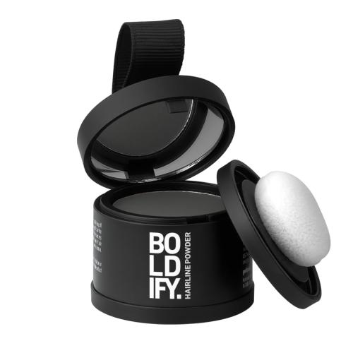 BOLDIFY Hairline Powder - Water-Resistant Root Touch Up Hair Color for Gray Coverage - 24-Hour Stain-Proof, Mess-Free Hair Powder for Thinning Hair - Dark Gray