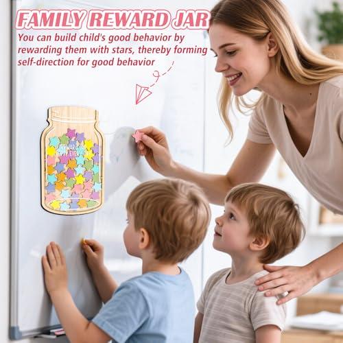 Magnetic Reward Jar, Star Jar Reward System for Kids, Behavior Management Classroom Board Tools, Reward Chart for Kids Students at Home Classroom