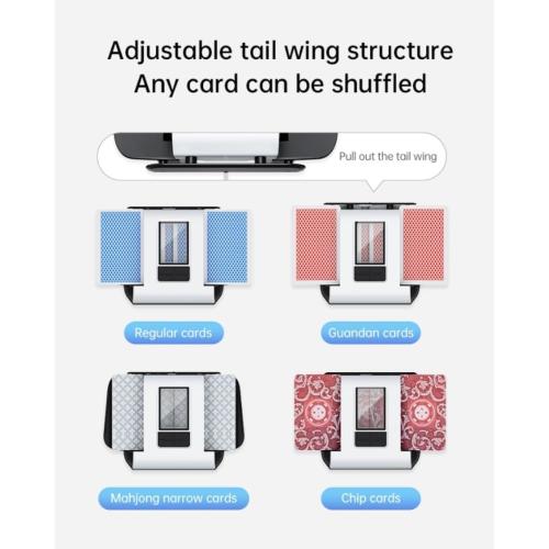 Card Shuffler Automatic 1-2 Deck Electric Shuffling Machine Portable with 2000mAh Rechargeable Battery Low Noise for Cards Game, UNO, Poker, Phase 10, Skip-Bo, Texas Hold'em, Blackjack