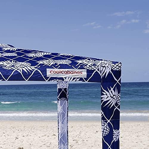 CoolCabana Beach Shade Tent - Easy Setup, UPF 50  Protection, Large & Medium Sizes, Compact & Wind Resistant - Beach Cabana for The Whole Family - Pineapples, Medium