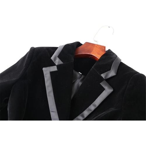 7 x 42 Designer Jacket Women's Trim Buckle Velvet Blazer