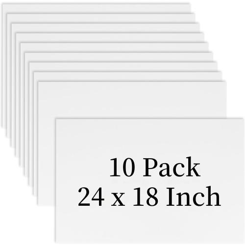 10 Pack 18'' x 24'' Large White Corrugated Plastic Sign Blank Board Double Sided for Garage Sale, Rent, Birthday Party, Guidepost Decorations