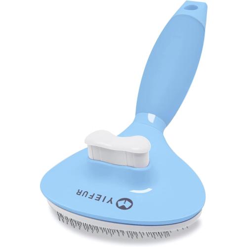 Cat Hair Brush,Cats Brushes for Shedding,Soft Silicone Self Cleaning Brush for Short and Long Haired Cats for Grooming and Shedding (Blue)