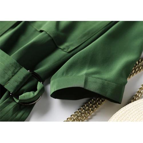 Size M ....100% Silk Dress Women's Solid Color Lapel Short Sleeve Single Breasted Fashion Dress