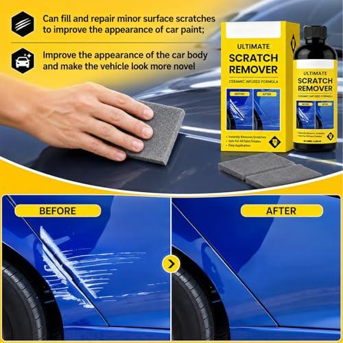 2Set Nanopolix Car Scratch Remover,Nanopolix Scratch Remover,Quick Fix Removal Paste for Deep Scratches,Car Scratchs Repair Paste Deep Scratch,All Paint Colors Polishing Kit (10*Nano Cloth 2*Sponge)