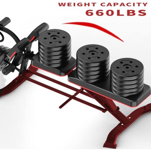 Utility Weight Bench with Leg Extension - Multi-Position Adjustable Bench for Strength Training, Dumbbell Exercise and Ab Workouts