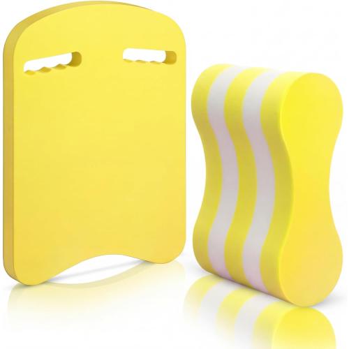 2 Pcs Swimming Kickboard Pull Buoy Set Training Aid Float Pull Buoy Leg Float Swimming Training Equipment Accessories for Hand Leg Adults Children Beginners Exercise Fitness
