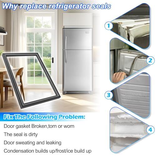 UPGRADE 42.13x28.3 242193214 Refrigerator Fresh Food Door Gasket Replacement Compatible with Frigidaire Kenmore and Crosley Refrigerator Door Seal Replaces 3016410 AP5688453 PS7784010 EAP7784010