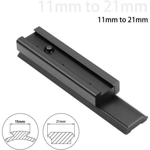 11mm Dovetail to 21mm Upgraded Build-in Locking Screws Picatinny Rail Low Profile Scope Mount Converter Base 3/8 to 7/8 Converter