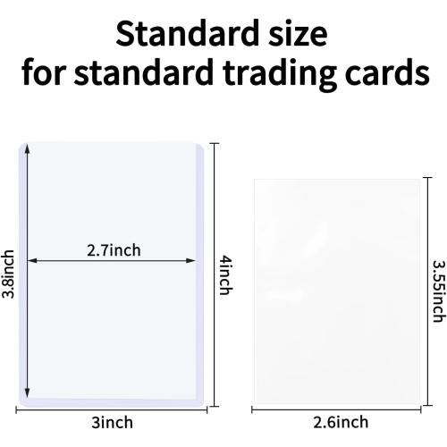 400Pcs Top Loaders for Cards (200Pcs Hard Plastic Card Holders & 200Pcs Penny Card Sleeves) 3 x 4 Toploaders, Card Protector Sleeves for Baseball Football Sports Cards, Standard Trading Cards