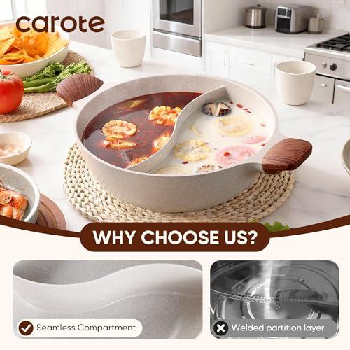 CAROTE 4.5QT Stockpot with Divider Double Flavor