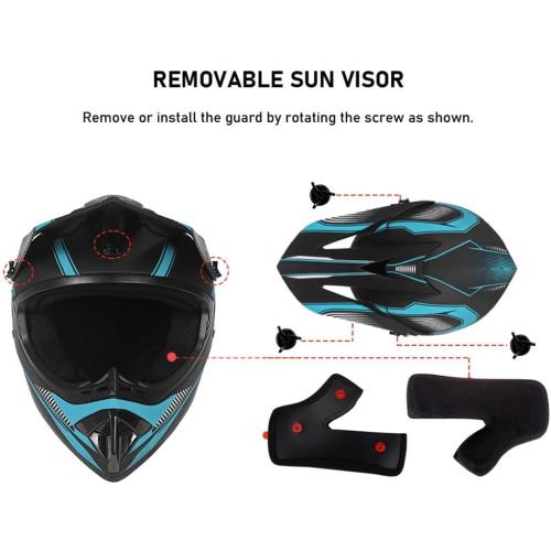 ATV Youth Kids Motocross Helmet for 4 Wheeler Dirt Bike Street Riding with DOT FMVSS 218