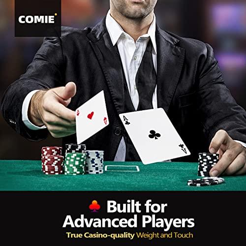 Comie Poker Chips,500PCS Poker Chip Set with Aluminum Travel Case,11.5 Gram Poker Set for Texas Holdem Blackjack Gambling | Aluminum Travel Case, For Texas Holdem Blackjack Gambling