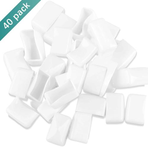 40 Pack 1-5/8 White Strut Channel End Caps - Square Soft PVC Cap for Metal Channels, Safety Protective Cover for Unistrut, Tool-Free for HVAC & Mechanical System