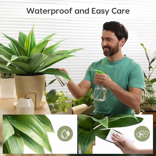 Velener Artificial Plant Outdoor Agave - Large Size UV Resistant Fake Agave Plants for Indoor and Outdoor Succulents Decor(28 Inch)