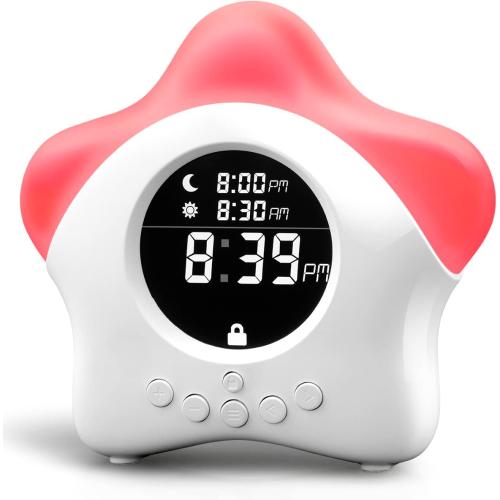Stay-in-Bed Clock for Kids - Toddler Sleep Trainer, Night Light & Alarm