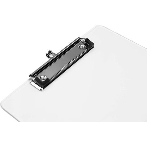 Plastic Clipboards (Set of 7) Transparent Clipboard (Clear) Strong 12.5 x 9 Inch | Holds 100 Sheets! Acrylic Clipboards with Low Profile Clip | Bulk Back to School Supplies for Teachers