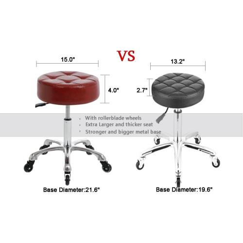 Professional Rolling Salon Stool – Wide Round Seat, Height-Adjustable Heavy-Duty Chair with Wheels for Salon, Spa, Tattoo & Home Office