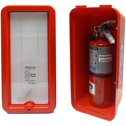 Cato 10551-H Red Plastic Chief Fire Extinguisher Cabinet for 2-1/2 or 5 lb. Extinguisher, with Hammer and Cylinder Lock