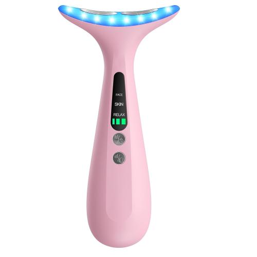 Color Pink Facial and Neck Massager for Face, Neck - Skin Lifting & Firming - Wrinkle & Dark Circle Reducer - at Home Skin Care Face Sculpting Tool and Neck Massager-Pink