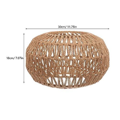 GANAZONO Woven Paper Rope Lamp Shade Simulation Rattan Pendant Light Shade Ceiling spider Bulb Covers for Pendant Floor Table Lamps Drawing Room Bedroom Office Hotel