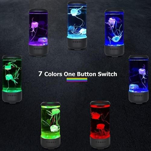 Jellyfish Lamp, 18LED 7-Color Changing Light with 5 Levels Brightness Jellyfish Aquarium fish lamp Home decor, children's birthday gift, men's and women's holiday gift, relaxing mood atmosphere