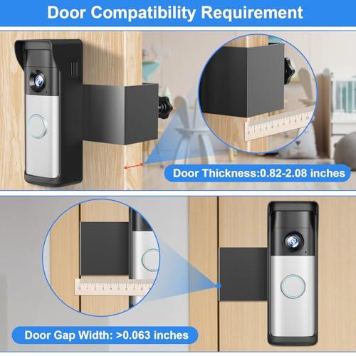 Anti-Theft Doorbell Mount Compatible with R-ing Newest 2026 Battery Doorbell/Plus/Pro, No Drill Wireless Video Camera Doorbell Bracket with Rain Cover for Apartment Rental, Not for Security Door
