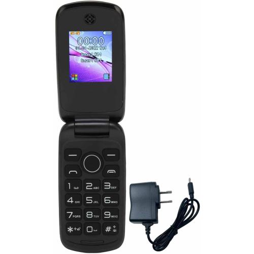 Black ASHATA F4 Senior Flip Phone, 2G SOS Big Mobile Phone with Powerful Flashlight, 1.77 Screen, Dual SIM, High Volume, Basic Cell Phone for Elderly, 1200mAh Battery, Easy to Use (US)