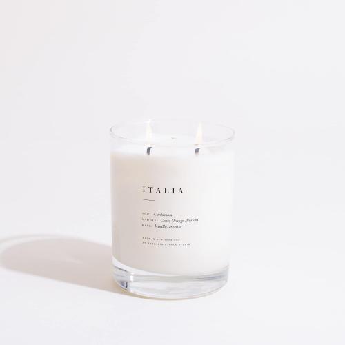 Brooklyn Candle Studio Italia Classic Wick Candle - Luxury Scented Candle, Vanilla, Incense & Orange Blossom, Vegan Soy Wax, Hand Poured, 70 Hour Burn Time - 13oz