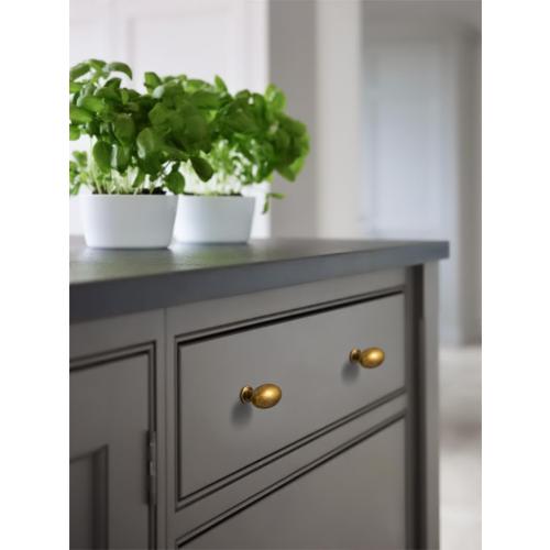 5 PCS Goo-Ki 1.2Inch(36MM) Oval Antique Brass Cabinet Knobs, Zinc Alloy for Drawer Knobs for Dresser Cupboard Wardrobe