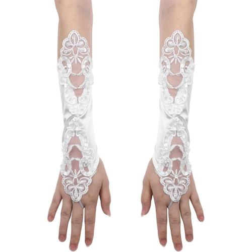 PENINSULA LOVE Girls First Communion Gloves Flower Girls Fingerless Mittens Lace Princess Dress Gloves for Wedding 8-15 Yrs