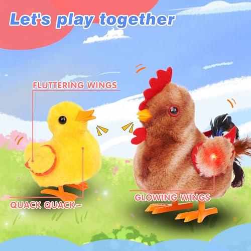 Hopearl Walking Duck Pet Quack Duckling Interactive Electronic Plush Toy Farm Animals Animated Gifts for Toddlers Birthday, Yellow, 8''