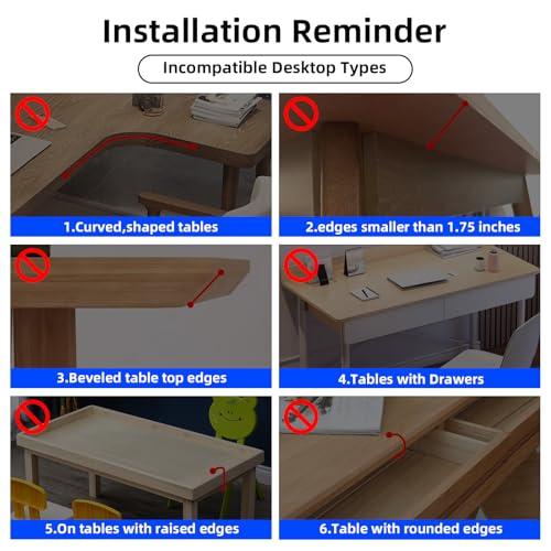 CABTE Ergonomics Desk Extender Tray, Table Mount Arm Wrist Rest Shelf