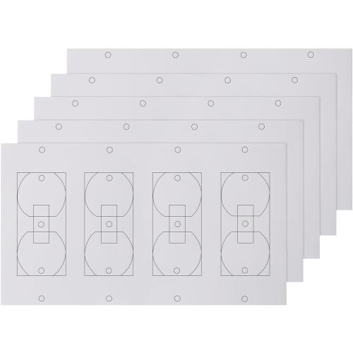Outlet Insulators Draft Sealers - 4 Sizes EVA Foam Socket Insulation Gaskets | Universal Electric Switch Wall Plate Covers for Energy Saving, Draft Blocking (White, Quadruple 5 Pack)