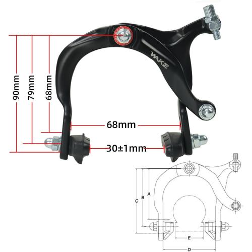 CYSKY Bike Brakes Set, Front and Rear C-Type Brakes Calipers, Include Inner and Outer Cables and Bike Brake Levers Kit for MTB Road Bicycle