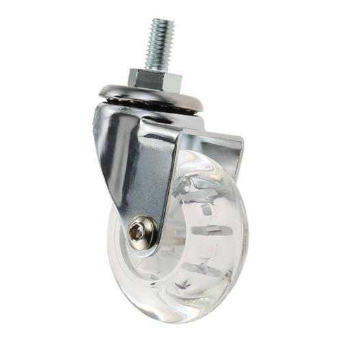 Castor Wheels 2-inch 7 pack Transparent Wheel Screw Threaded Stem Casters Office Chair Caster Wheel Clear Swivel Casters with Brake for Sofa Chair Cabinet Casters Wheels