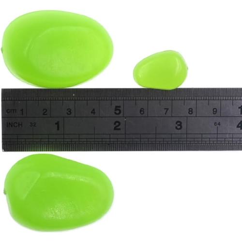 QTTLLI 10 Pcs Large Glow Pebbles Glow in The Dark Decorative Stones Rocks for Garden Path Walkway Yard Fish Tank, 1.7,Mixed Color