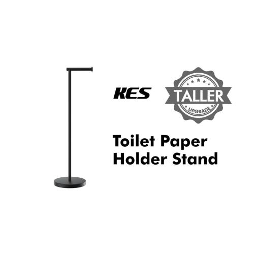 KES 26 H Black Toilet Paper Holder Stand with Weighted Base