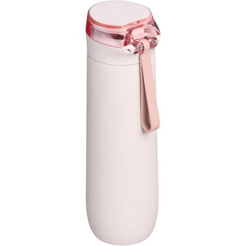 STANLEY Flowstate Spring Bottle, 20 oz, Rose Quartz | Leakproof Water Bottle with Carry Strap & Flip-Top Locking Lid | Insulated Stainless Steel | Fits Most Cup Holders | BPA-Free