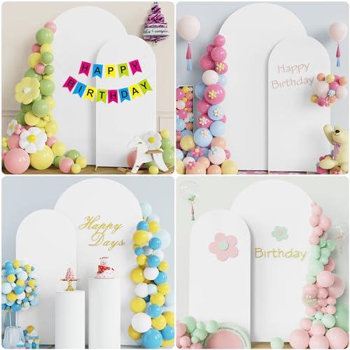 Wokceer Wedding Arch Backdrop Stand and Cover Set of 2,Arch and White Cover
