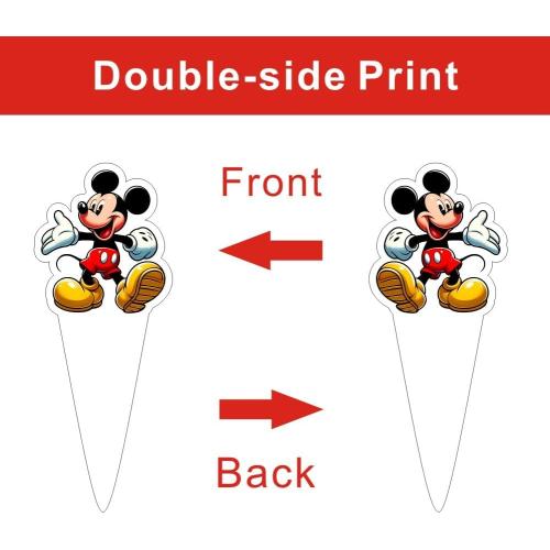 25pcs Mickey Cake Decorations with 24pcs Cupcake Toppers, 1pcs Cake Topper for Mickey Birthday Party Supplies
