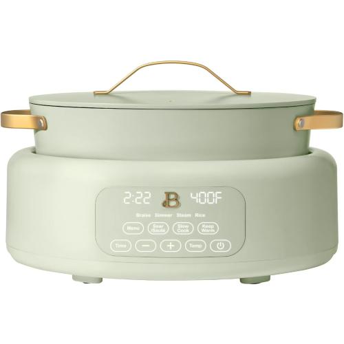 Drew Barrymore 10 in 1, 6 Qt Electric Multi-Cooker, Sage-Green