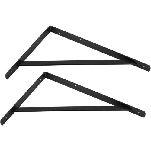 Amazon Basics 10 Pack L20 x H 13 Black Heavy Duty Shelf Brackets with Screws, Metal Shelf Brackets, Strong Steel