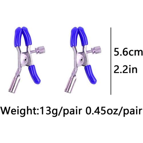 Body Clamps with Chain Necklace Adjustable Pressure Body Clip Stainless Steel Body Ring Clamps Clips Non Piercing Faux Body Jewelry Suitable for Variety Carnival Scenes Body Jewelry (Blue)