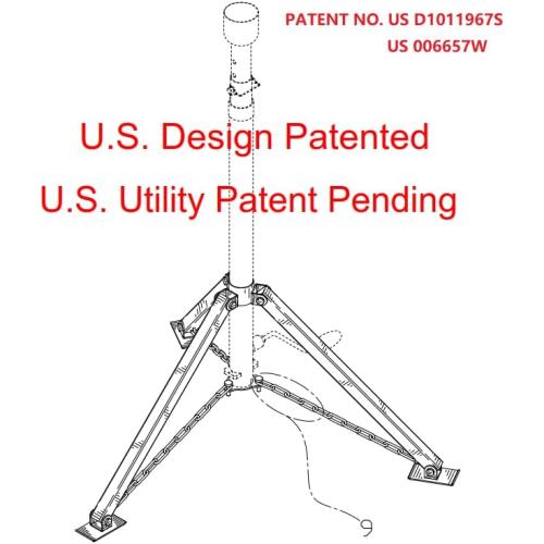 Schumaho King Pin Tripod Stabilizer Jack for 5th Wheel Trailer Rv, (Allow Drill Adjust), 5000lb Load Capacity & Adjustable Height from 35 to 56（Patented