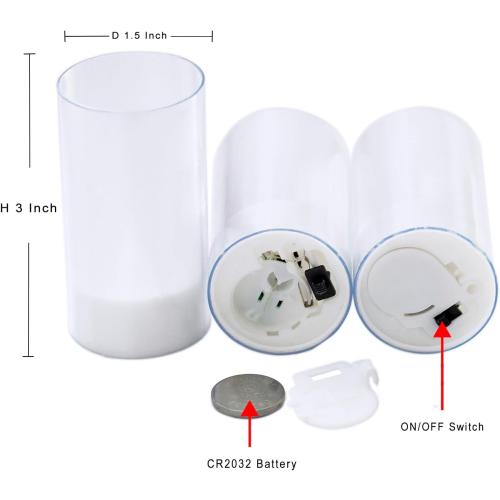 Color Red LANKER Flameless Candles with 6H Timer, Battery Operated LED Pillar Candles, D1.5 x H3 Inch, Romantic 7 Color Changing Light, Set of 12