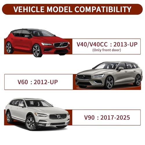 2PCS Never Fade Car LED Door Light Projector Logo,LED Puddle Light Shadow Laser Step Lights Compatible for V40 V60 V90 S60 S80 S90 XC40 XC60 XC90 Accessories (White Letters)
