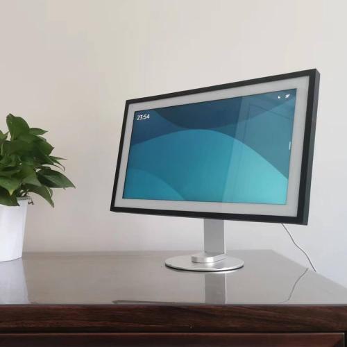 ATOPCAENRT Made for Amazon Echo Show 15 Tilt and Swivel Stand - Premium Aluminum Design, Adjustable and 360-degree Rotatable Display Screen for Portrait and Landscape Orientations Silver