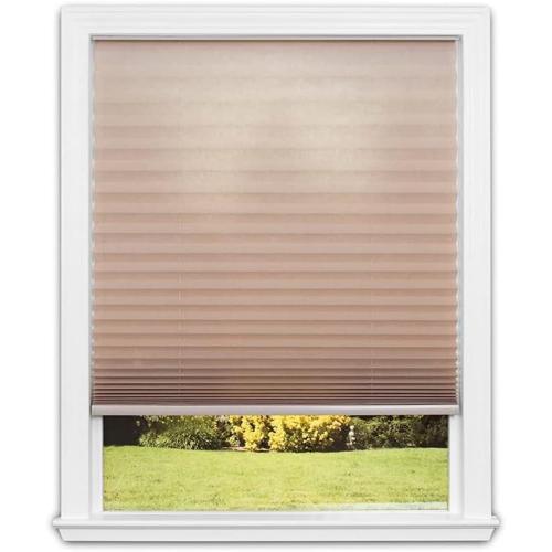 Color Natural Redi Shade No Tools Easy Lift Trim-at-Home Cordless Pleated Light Filtering Fabric Shade Natural