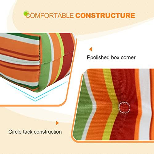 EAGLE PEAK Tufted Outdoor/Indoor Seat/Back Chair Cushions, Set of 2, 42'' x 21'', Rainbow